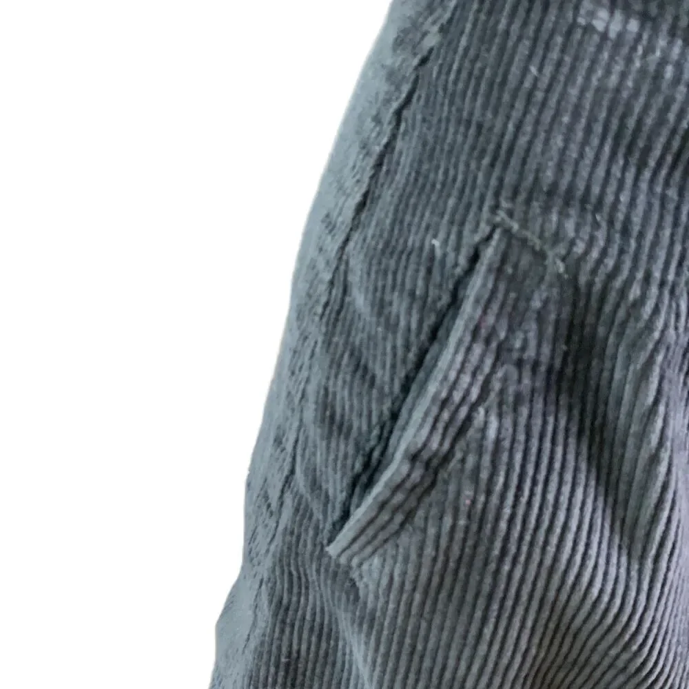 YMI Jeans Black Corduroy Button Up Mini A Line Skirt Size 1/25 Preppy Academia‎